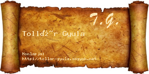 Tollár Gyula névjegykártya